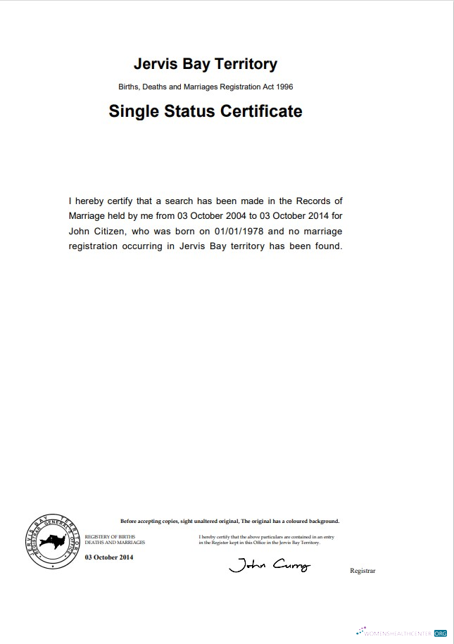 Download Australia Jervis Bay Territory divorce certificate template in Word format Photoshop template
